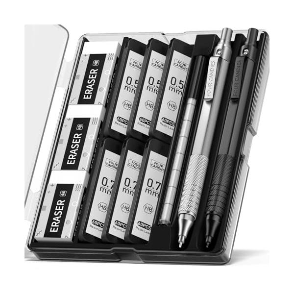 Four Candies メタルシャープペンシル 2本セット 0.5&0.7 mm