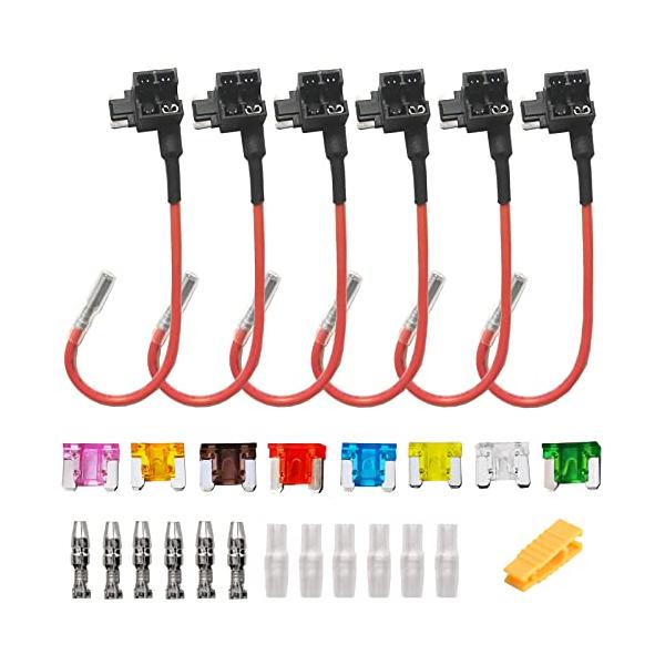 他サイト： DanYun 6個 平型低背 ヒューズホルダー 車平型ヒューズホルダー ヒューズホルダー 電源取り出しヒューズ 小型ブレードヒューズホルダー 8の商品画像