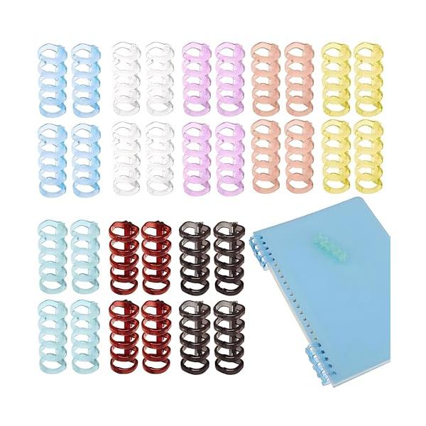 A/-/SLHYJ・Color:A・パッケージ個数:1・??豊富な色と実用性??32個のルーズリーフ リングセットを8種類の明るい色で提供。高便利性クリップセット、サイズ：内穴径約13mm、穴の距離約6mm、高さ約42mmのバインダー リン...