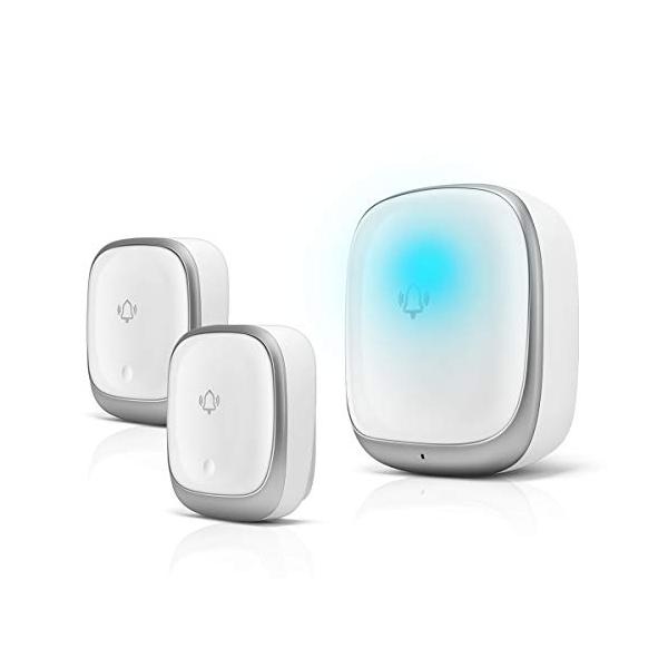 2T1ホワイト/2送信機+1受信機/-・Size:2送信機+1受信機Color:ホワイト・パッケージ個数:1・７色の光と38曲の音で呼び出し玄関チャイムの発信機を押せば、呼出し音が鳴ると同時に、7色のLEDランプが点滅してお知らせします。老...