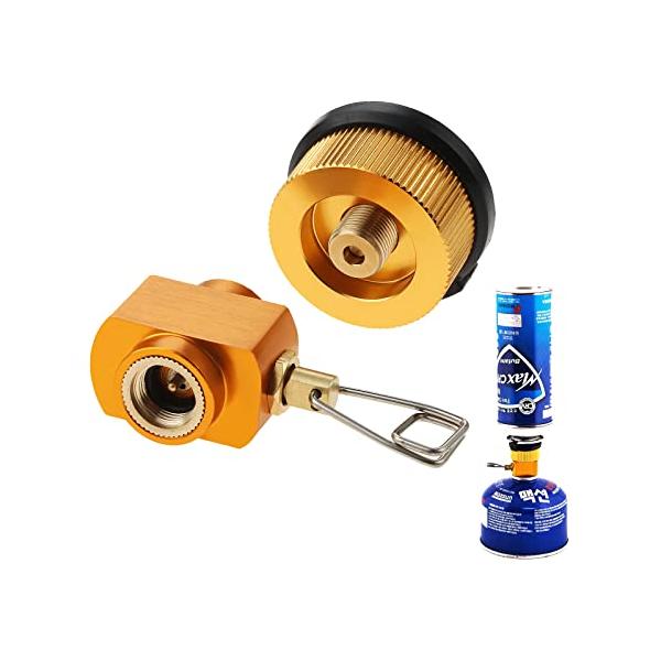 仕様転換ヘッド材質：銅コアとアルミ合金の外輪、耐熱プラスチック、詰め替えコネクタ材質：銅コアとアルミ合金の外輪、セット：転換ヘッド1個付きと詰め替えコネクタ1個付き・安全ガス充填アダプターの材料は品質が高く、製作の技術も精良で、 ガス変換ア...