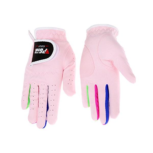 他サイト： 1セット 子供ゴルフグローブ 両手用 全天候型 柔らかい 繊維布 ピンク 15の商品画像