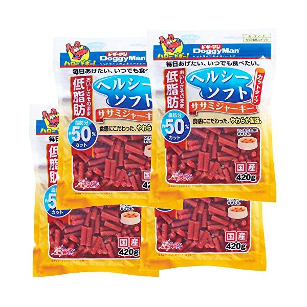 他サイト： ドギーマン 犬用おやつ ヘルシーソフトササミジャーキー カットタイプ チキン 420g×4個 (まとめ買い)の商品画像