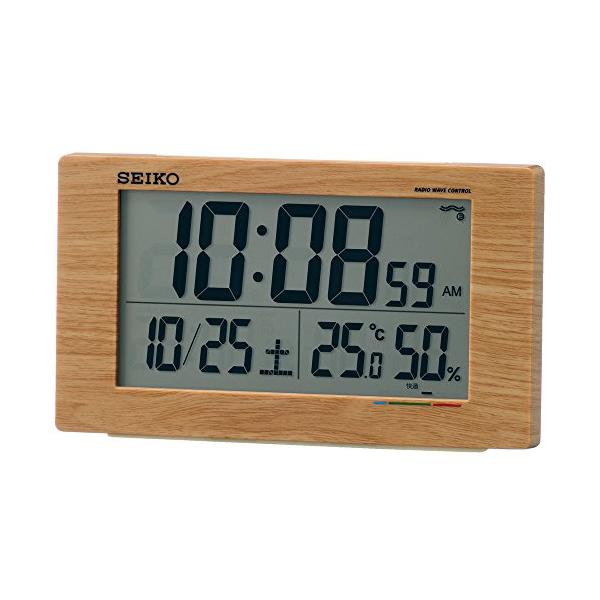 他サイト： セイコークロック 目覚まし時計 置き時計 ナチュラル 電波 デジタル カレンダー 快適度 温度 湿度 表示 薄茶 木目 SQ784A SEIKOの商品画像