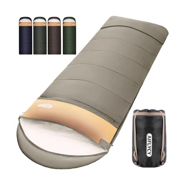AIFLYCY 寝袋 シュラフ 封筒型 軽量 冬用 夏用足元に二重保温・230T
