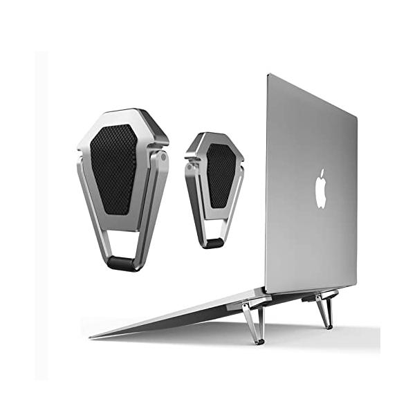他サイト： SUNTAIHO ノートパソコン スタンド-冷却 貼り付け型 強い粘着力 pcスタンド 軽量 持ち運び便利 放熱対策 滑り止め 軽量 2個入り銀の商品画像