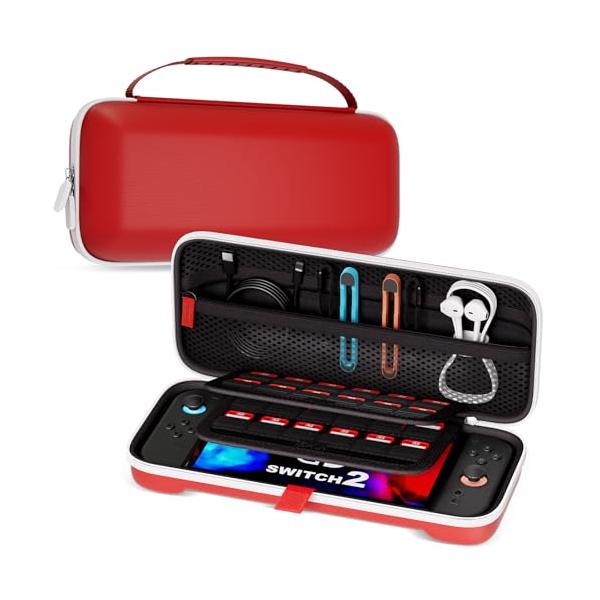 ProCase Nintendo Switch 2 収納用バッグ ゲームカードスロット付き 24枚収納 アクセサリ保管用 ケース 耐衝撃 - レ
