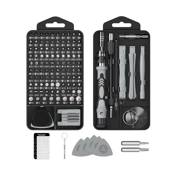 グレー/-/-・Color:グレー・パッケージ個数:1・130 in 1のドライバーキット豊富なビット数で、これ１つで十分(switch)(1)103種精密ビット(2)グリップ*1(3)延長シャフト*1(4)フレキシブルシャフト*1(5)ピ...