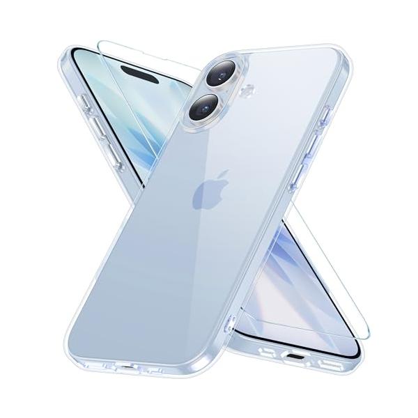 AXAG iPhone 17 用 ケース クリア ガラスフィルム付き アイフォン17 耐