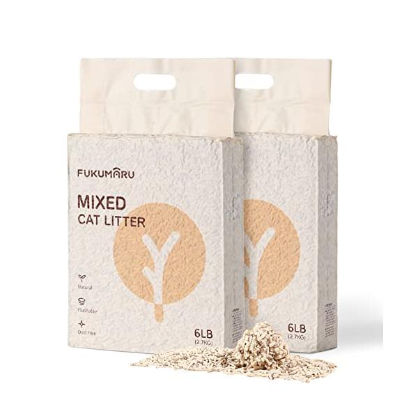 他サイト： FUKUMARU 猫砂 リンゴの木とおから 混ぜる 脱臭 抗菌 吸着力 真空パック しっかり固まり トイレに流れる 飛び散らない 天然素材 (2の商品画像