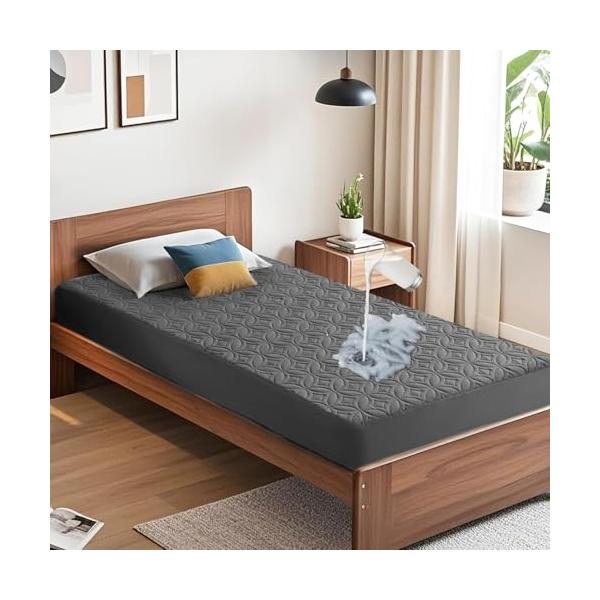 BEDLORE ボックスシ一ツ シングル 防水・防ダニ 丸洗い 耐久性が高い 洗える パッド一体型ボツクスシーツ 肌にやさしく オールシーズン