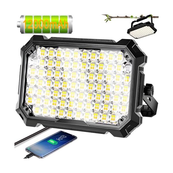 作業灯 LEDライト 投光器 ワークライト 高輝度12000mAh 4000LMType-C