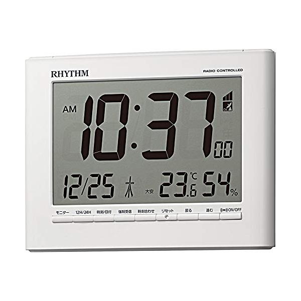 リズム(RHYTHM) 目覚まし時計 電波時計 デジタル 温度 湿度 カレンダー