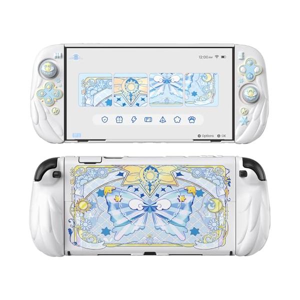 PlayVital Nintendo Switch 2対応シリコングリップカバー、スイッチ２ドック対応 アニメデザイン保護カバー、角度調整折り畳