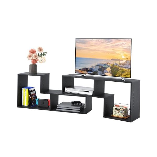 他サイト： DEVAISE テレビ台 テレビラック テレビボード ローボード 伸縮 幅105〜210cm 60インチまで対応 コーナー 収納ラック 2点セッの商品画像