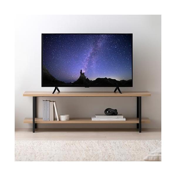 他サイト： アイリスオーヤマ スペパ テレビ台 ローボード おしゃれ 北欧 スリム 収納 AＶボード ナチュラル/ブラック アイリスオーヤマ HAB-100の商品画像