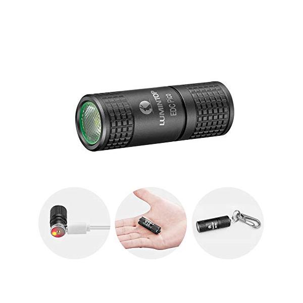 LUMINTOPキーホルダーLED懐中電灯USB充電式最大130ルーメン実用