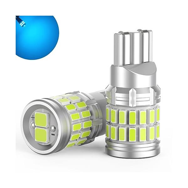 12V-24V車用 T10 LED アイスブルー 爆光 2個 車検対応 3014LEDチップ34