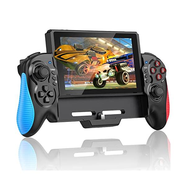 他サイト： 有機elモデルに対応スイッチ コントローラー 携帯モード専用 Switch グリップ コントローラージャイロセンサー搭載 振動 連射機能有線接続の商品画像