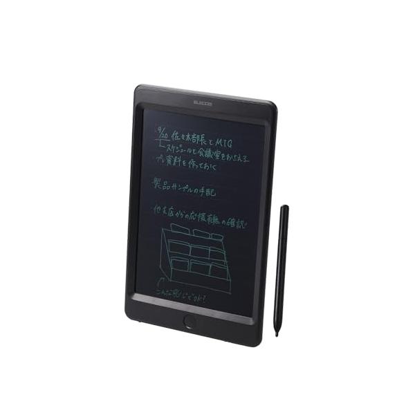 他サイト： エレコム 電子メモパッド 電子メモ帳 8.5インチ ロック機能付き ワンタッチ消去 電池 単語帳 筆談ボード 伝言ボード 書いて消せるボード ブの商品画像