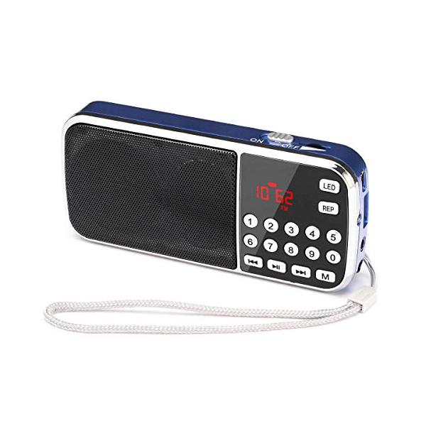 当代ブルー/-/J-189・Color:ブルー・パッケージ個数:1・?ポケットラジオ：この充電式ポータブルラジオ（サイズ：126*59*25mm;重量：126g）は、iPhone 12miniのサイズに近いため、ポケットに合うほど小さいです...