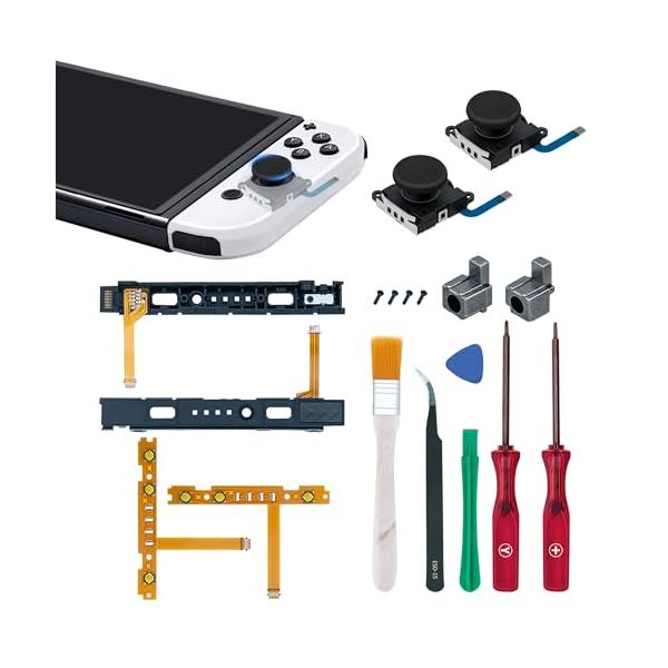 他サイト： Mcbazel NS Switch Joy-con対応 修理部品セット 有機ELモデル対応 ジョイコン修理パーツ コントローラー部品 右/左センの商品画像