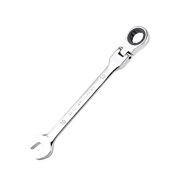 10MM/-/KLSXJ23・Color:10MM・セット内容10mm 板ラチェットレンチ１本、首振り角：0~180度 、ギア数：72山、送り角度：5度、仕上げ：鏡面仕上げ 。・高品質の素材高品質CR-V鋼を採用し、耐食性や耐久性に優れてい...