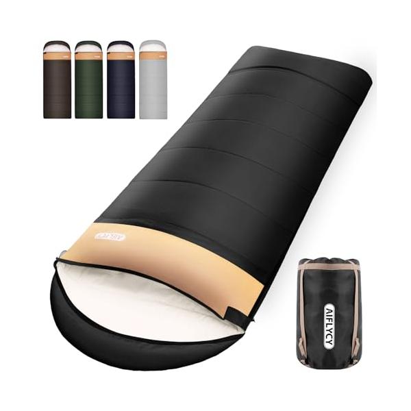 AIFLYCY 寝袋 シュラフ 封筒型 軽量 冬用 夏用足元に二重保温・230T