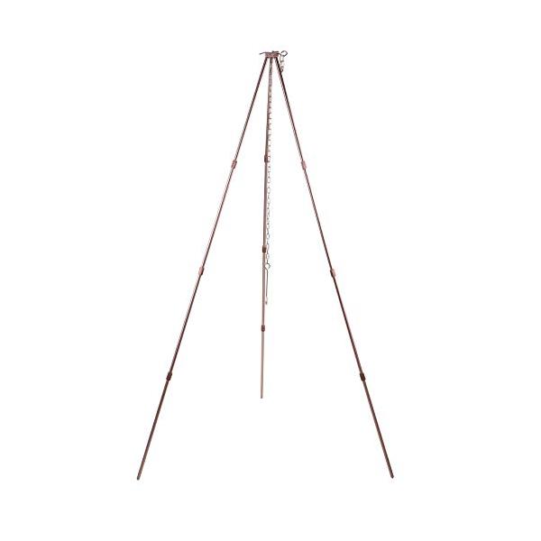 他サイト： キャンピングムーン(CAMPING MOON) トライポッド L 4段折り 焚き火三脚 耐重量15KG 収納ケース付き MS-105-BRZの商品画像