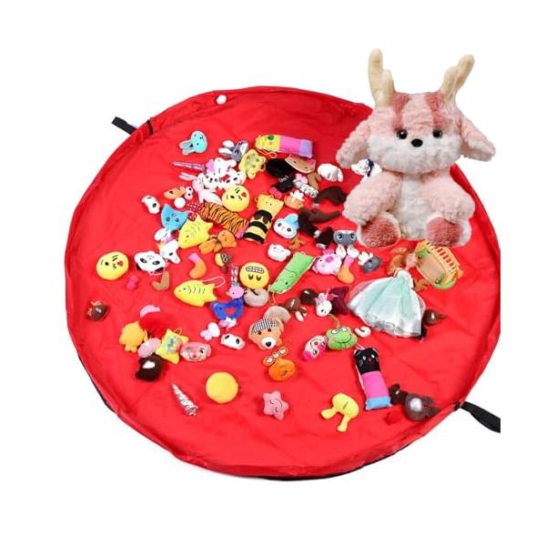 150cm(赤)/直径150cm、長さ30cm、幅20cm、高さ3cm (約1.5リットル)/ZXC-09・Color:150cm(赤)・?直径150cm大容量おもちゃ収納バッグ、小さなおもちゃの収納に最適、また子供のプレイマットとして使え...