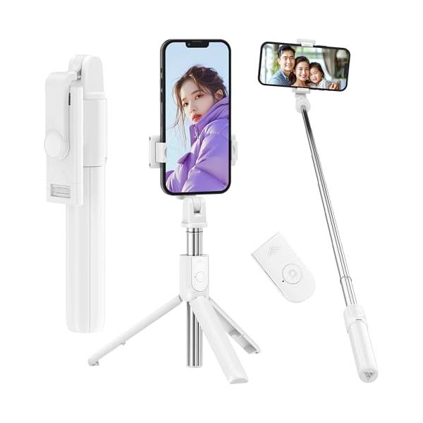 自撮り棒・じどり棒・スマホ三脚 103cmまで伸縮・Bluetooth5.2リモコン