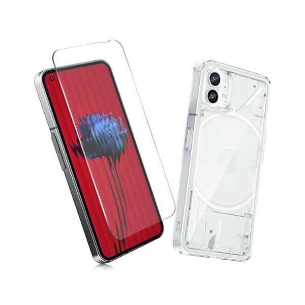 1+1枚セット1枚 FOR Nothing Phone 1 用のガラスフィルム + 1枚 FOR Nothing Phone 1 用の保護カバー