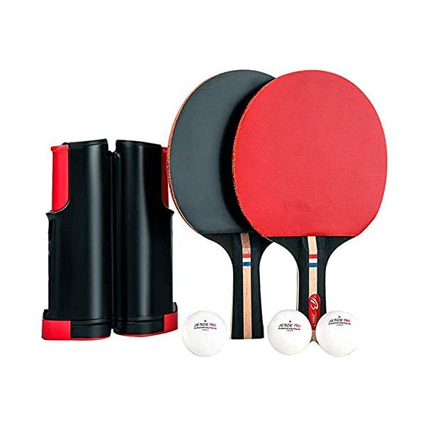 他サイト： JEBOR 卓球ネット セット 卓球 ラケット 卓球台 (ラケット×2本 伸縮ネット ボール×3個) ハンドバッグ き アウトドア レジャー 職の商品画像