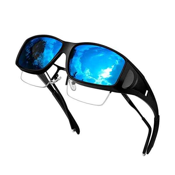 モダンA2ミラーブルー/-/-・Color:A2ミラーブルー・超弾性耳掛、掛け心地よい：サングラスのテンプルは、超軽量で高弾性のTR-90素材を使用しています。柔らかくて耐摩耗性に優れて弾力性もよいです。25ｇ の軽さで、掛けていることを忘...