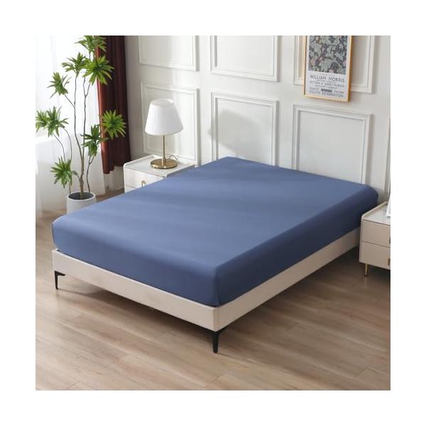 MILDLY ボックスシーツ シングル 100x200cm 単品 オーストラリア綿100% ホテル仕様 サテン調 おしゃれ シーツ 100 20