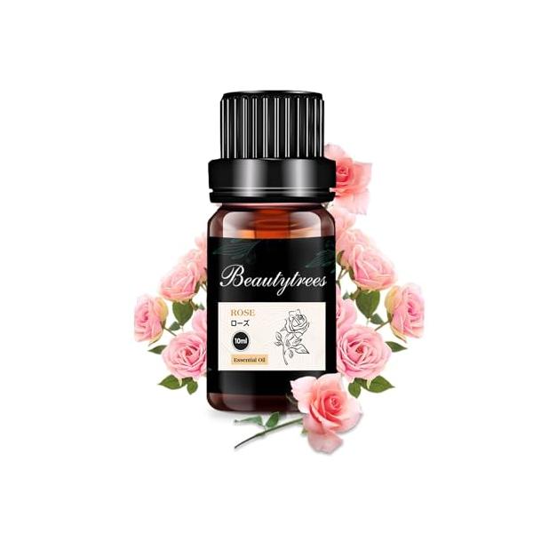 Beautytrees ローズ 精油 エッセンシャルオイル ローズオイル アロマオイル 天然100％ アロマ 10ml 加湿器 ディフューザー