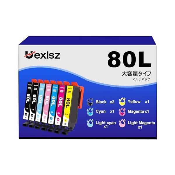 Uexlsz IC6CL80L インク とうもろこし Epson用 インクカートリッジ