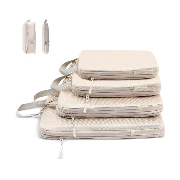 2025年最新旅行用圧縮袋 トラベルポーチ 便利旅行圧縮バッグ 4点セット