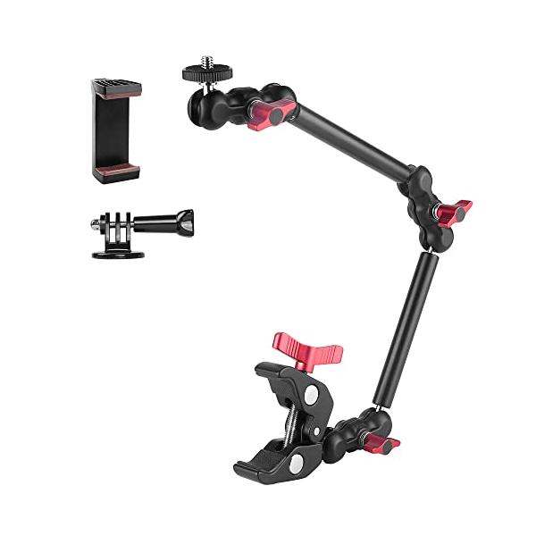 2JWDJ/16.9inch/KBUM2732B・????一体型の構造＆よりフレキシブル?一体型構造であるスーパークランプ式のボールヘッドアームで、関節を調節しても、クランプとマジックアームの接続部も緩んでないでしっかり固定します。普通のネ...