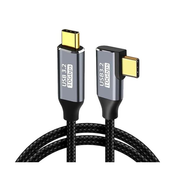 L字 USB Cケーブル 3M100W/5A急速充電 USB3.1 Gen2 PD対応 4K/60Hz 映像出力タイプc ケーブル 10Gbps