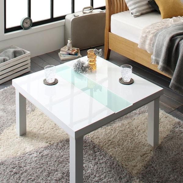 未使用訳あり 鏡面仕上げ アーバンモダンデザインこたつテーブル