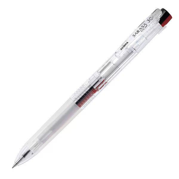まとめ買い）ゼブラ サラサクリップ3C 3色ボールペン 0.5mm 透明 J3J5