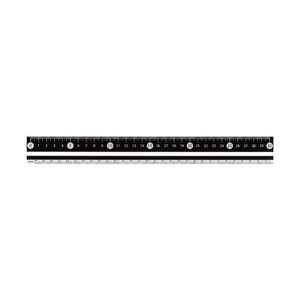 メール便発送  レイメイ藤井 白・黒 直定規 30センチ 黒 APJ281B 00344529
