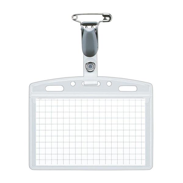 ●安全ピン・クリップ両用型カード　●寸法:56・91 ●材質:本体:R-PET クリップ成形部:R-POM ベルト:R-PE　●仕様/名刺用 PETケースヨコ型 ●仕様/ヨコ型 ●カード寸法/56・91　　安全ピン・クリップ両用型カード 、...