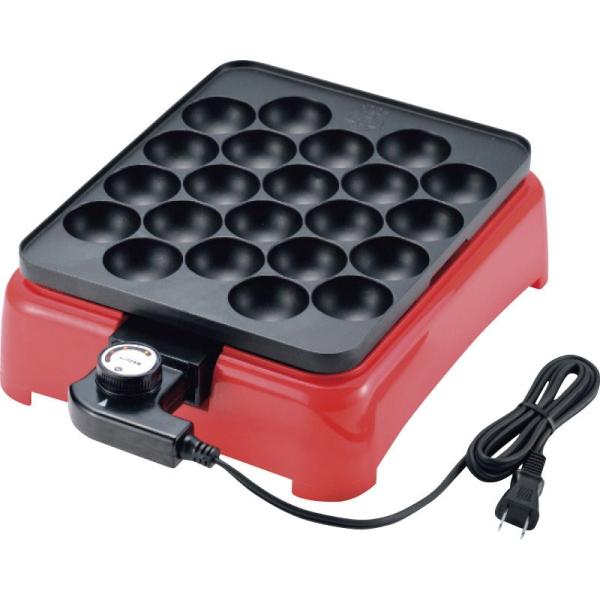 お家で簡単！楽しい、美味しい！たこやきパーティー！　　たこ焼き以外にもアヒージョやシュウマイなど、アイデア次第で色々作れます。大玉22穴。プレートは脱着可能で丸洗いでき、清潔に保管できます。また、フッ素樹脂加工で生地がこびりつきにくく、返し...