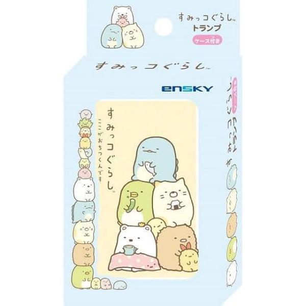 スートごとに違うテーマを使用したデザインで、すみっコたちはもちろん、みにっコたちも多数登場します。ジョーカーにはあのキャラクターたちも・・・？専用の収納ケースが付くので、お片付けも簡単です。　　【サイズ】カード：約H89×W58mm　【素材...