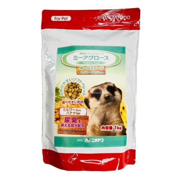 （まとめ買い）ニチドウ ミーアグロース 1kg ミーアキャット用フード 〔×3〕