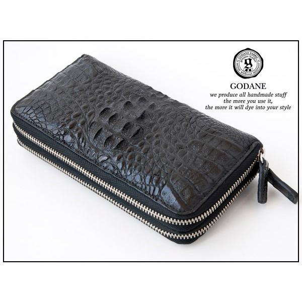 SALE／82%OFF】 本物の拘りゴダンカイマンクロコワニ本革 長財布