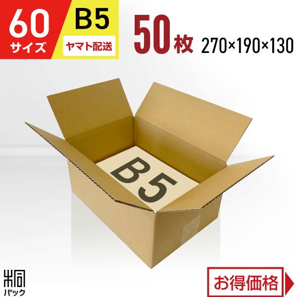 桐パック 段ボール ダンボール箱 60サイズ B5 国産 50枚セット 小型
