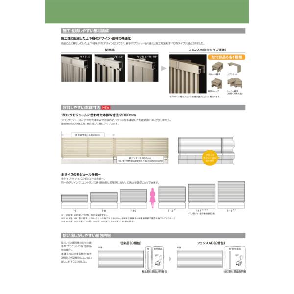 �t�F���X �ډB�� LIXIL �t�F���XAB YS3-K�^ T-10 H1000 ����100cm �{�̂̂� �A���~�`��+�ؒ��F(���b�s���O�`�ސF)�w���N ���i�摜5
